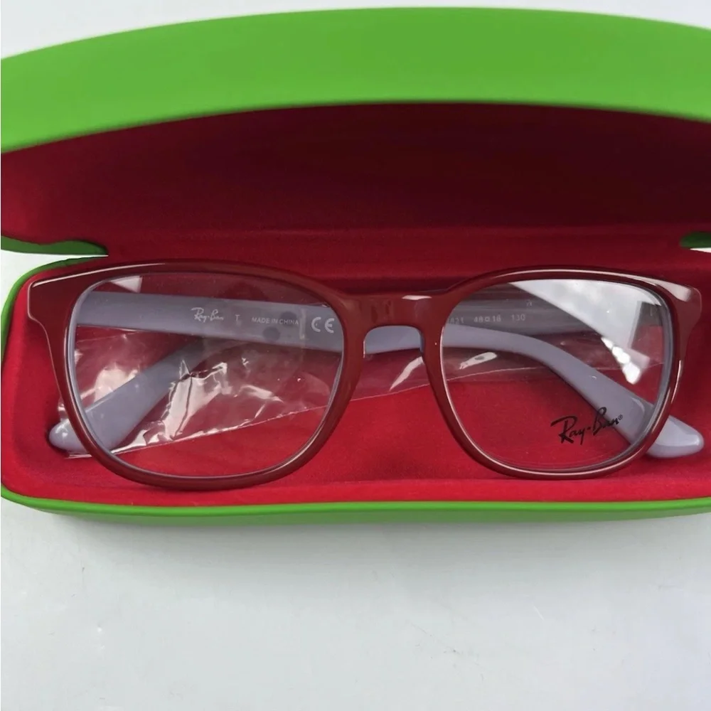 Ray-Ban Unisex Kids 0RY1592  Square  Eyeglass Frames Red On Grey/blue